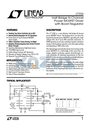 LT1336IN datasheet - Half-Bridge N-Channel Power MOSFET Driver with Boost Regulator