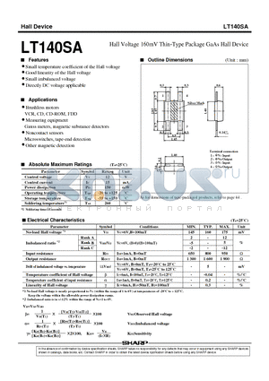 LT140SA datasheet - Hall Voltage 160mV Thin-Type Package GaAs Hall Device