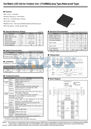 LT1448MA datasheet - Dot Matrix LED Unit for Outdoor Use (Lamp Type,Water-proof Type)