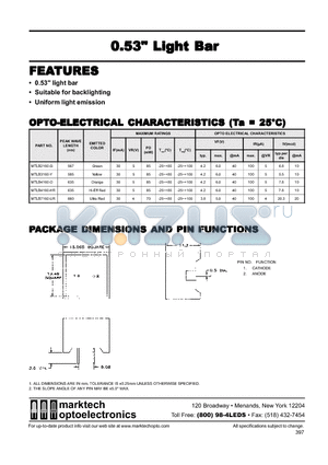 MTLB3160-Y datasheet - Marktech 0.53 Light Bar LEDs