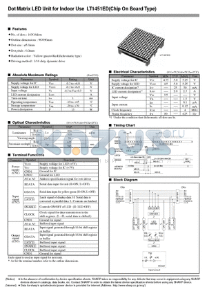 LT1451 datasheet - Dot Matrix LED Unit for Indoor Use (Chip On Board Type)