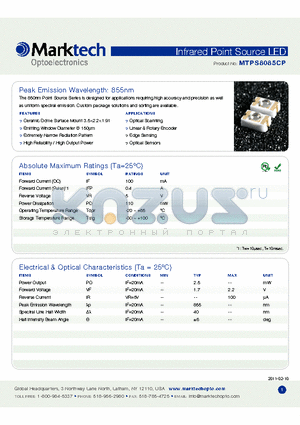 MTPS8085CP datasheet - Infrared Point Source LED