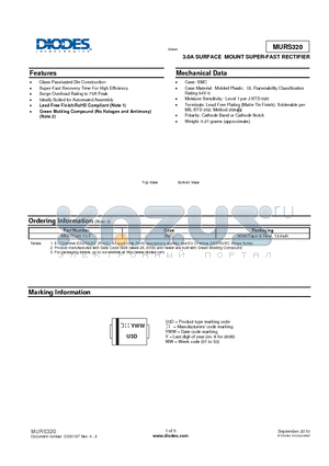 MURS320_10 datasheet - 3.0A SURFACE MOUNT SUPER-FAST RECTIFIER