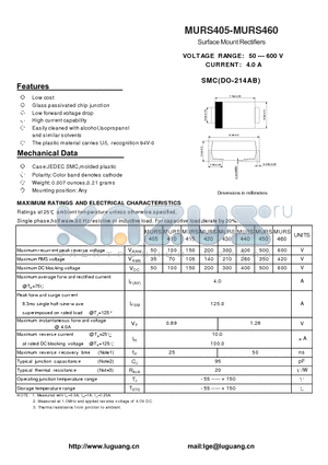 MURS430 datasheet - Surface Mount Rectifiers