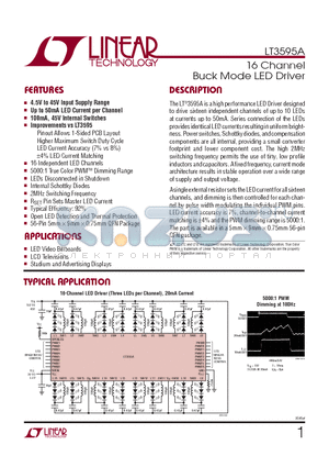 LT3595AEUHHTRPBF datasheet - 16 Channel Buck Mode LED Driver