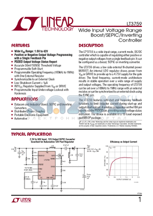 LT3757 datasheet - Wide Input Voltage Range