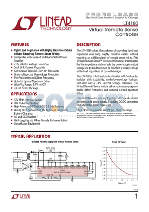 LT4180EGN-TRPBF datasheet - Virtual Remote Sense Controller