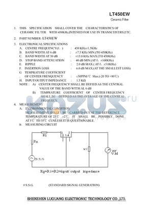 LT450EW datasheet - Ceramic Filter