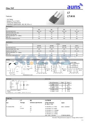 LTA10 datasheet - Filter THT