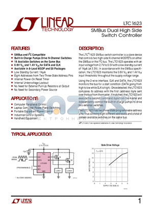 LTC1623CS8 datasheet - SMBus Dual High Side Switch Controller