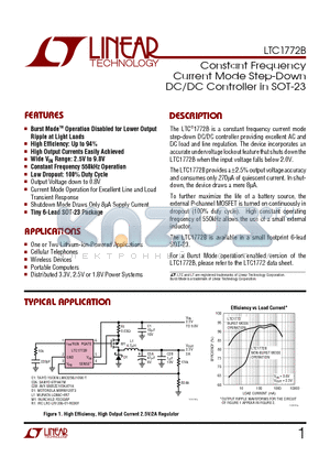 LTC1772B datasheet - Constant Frequency Current Mode Step-Down DC/DC Controller in SOT-23