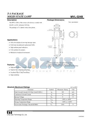 MVL-324B datasheet - SOLID STATE LAMP