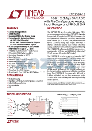 LTC2306 datasheet - 18-Bit, 2.5Msps SAR ADC with Pin-Configurable Analog