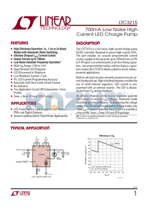 LTC3215EDD datasheet - 700mA Low Noise High Current LED Charge Pump