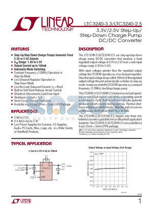 LTC3240 datasheet - 3.3V/2.5V Step-Up/ Step-Down Charge Pump DC/DC Converter