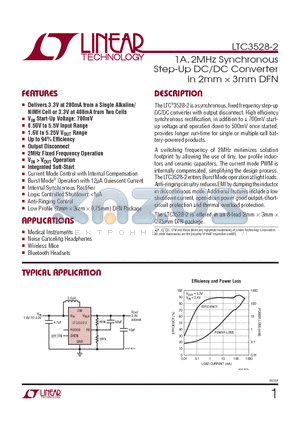 LTC3528EDDB-2 datasheet - 1A, 2MHz Synchronous Step-Up DC/DC Converter in 2mm  3mm DFN