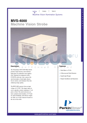 MVS-4000 datasheet - Machine Vision Strobe