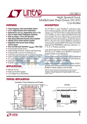 LTC3811 datasheet - High Speed Dual, Multiphase Step-Down DC/DC Controller