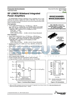 MW5IC2030NBR1 datasheet - RF LDMOS Wideband Integrated Power Amplifiers