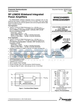 MW6IC2240N datasheet - RF LDMOS Wideband Integrated Power Amplifiers