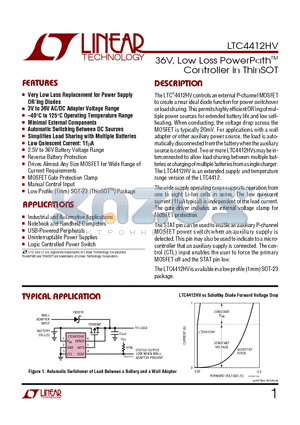 LTC4412HV datasheet - 36V, Low Loss PowerPathTM Controller in ThinSOT