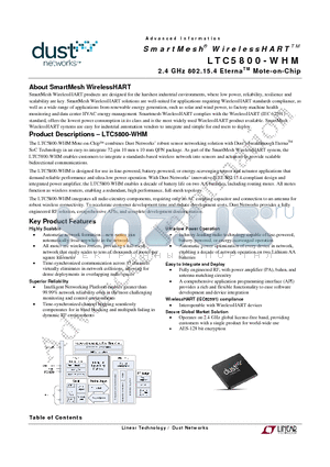 LTC5800-WHM datasheet - 2.4 GHz 802.15.4 EternaTM Mote-on-Chip