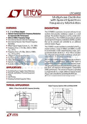 LTC6902 datasheet - Multiphase Oscillator with Spread Spectrum Frequency Modulation
