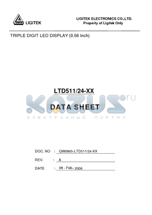 LTD511-24-XX datasheet - TRIPLE DIGIT LED DISPLAY (0.56 Inch)