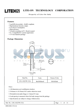 LTL-10223W-132A datasheet - Property of Lite-On Only