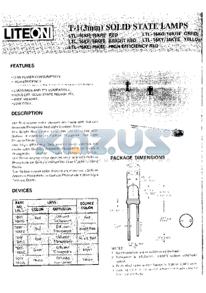 LTL-16 datasheet - T-1(3mm) SOLID STATE LAMPS