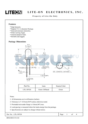 LTL-307GS datasheet - Property of Lite-On Only