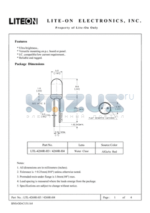 LTL-4268R-H4 datasheet - Property of Lite-On Only