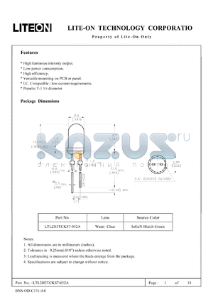 LTL2H3TCKS7-032A datasheet - Property of Lite-On Only