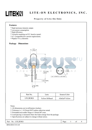 LTL2R3KS datasheet - Property of Lite-On Only