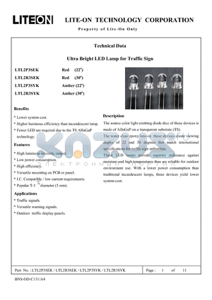 LTL2R3SEK datasheet - Property of Lite-On Only