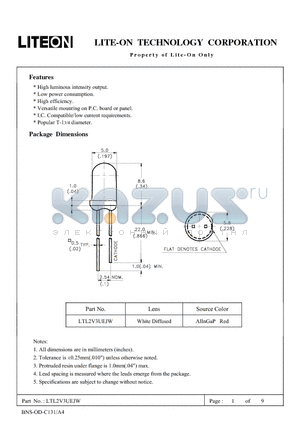 LTL2V3UEJW datasheet - Property of Lite-On Only