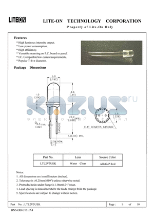 LTL2V3UEK datasheet - Property of Lite-On Only