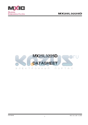 MX25L3225D datasheet - 32M-BIT [x 1/x 2/x 4] CMOS SERIAL FLASH