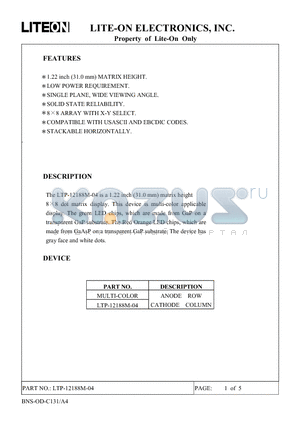 LTP-12188M-04 datasheet - Property of Lite-On Only