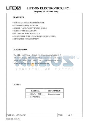 LTP-13A57C datasheet - Property of Lite-On Only