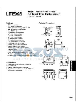 LTV8141 datasheet - High Transfer Efficiency AC Input Type Photocoupler