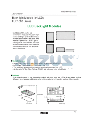 LUB1000 datasheet - LED Backlight Modules