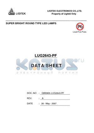 LUG2643-PF datasheet - SUPER BRIGHT ROUND TYPE LED LAMPS