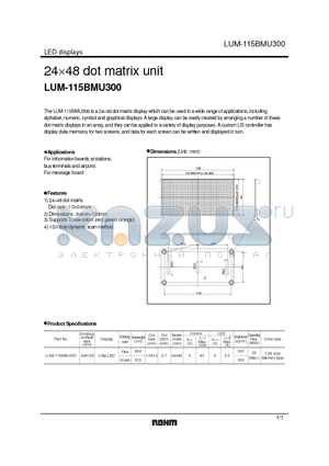 LUM-115BMU300 datasheet - 2448 dot matrix unit