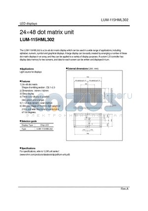 LUM-115HML302 datasheet - 24 x 48 dot matrix unit