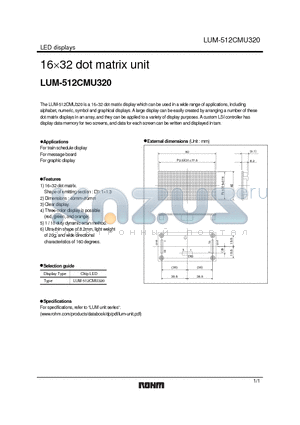 LUM-512CMU320 datasheet - 16 x 32 dot matrix unit