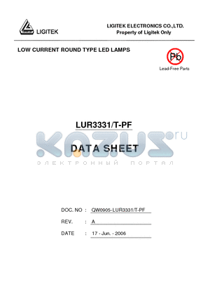 LUR3331-T-PF datasheet - LOW CURRENT ROUND TYPE LED LAMPS