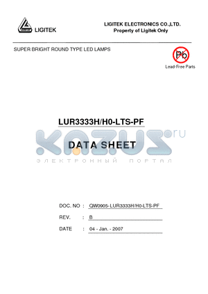 LUR3333H/H0-LTS-PF datasheet - SUPER BRIGHT ROUND TYPE LED LAMPS