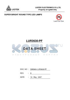 LUR3630-PF datasheet - SUPER BRIGHT ROUND TYPE LED LAMPS