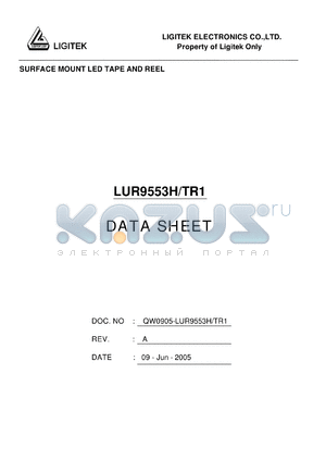 LUR9553H/TR1 datasheet - SURFACE MOUNT LED TAPE AND REEL